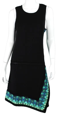 Vestido recto ROBERTO CAVALLI tejido lana negro detalle costura asimétrica 46 Foto 1 de 4