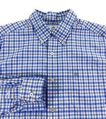 Camisa grande a cuadros Southern Tide Skipjack Coastal Passage bolsillo azul gris Foto 1 de 4