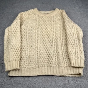 Maglione Rory Lynch uomo grande beige 100% lana maglia cavo made in Irlanda pescatore - Foto 1 di 12