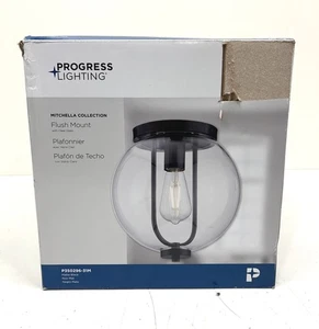 Progress Lighting Mitchella 10 in. 1-Light Matte Black Flush Mount Clear Glass - Picture 1 of 2