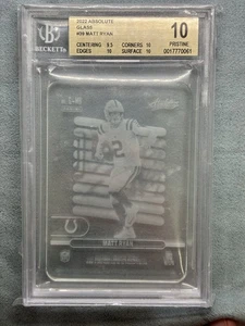 2022 Panini Absolute - Glass Matt Ryan #G-39 BGS 10 Pristine Falcons Colts SSP - Picture 1 of 3