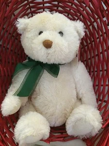 Oso de peluche de peluche Dempsey con cinta verde por Gund # 88725 - Imagen 1 de 6