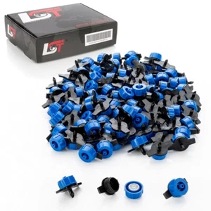100x Micro Dripper Mini Tropfer Garten Bewässerung druckreguliert blau 2L/h - Bild 1 von 7