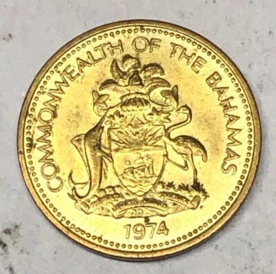 Bahamas 1 centavo 1974 - Estrella de mar - Reina Isabel II Foto 1 de 2