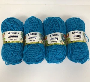 4 New 50g Skeins Of Patons Jenny Acrylic Nylon Yarn Color Blue 6044 - Picture 1 of 5