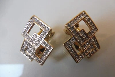 Pierre Lang - Ohrclips   edler Ohrringe  vergoldet  reicher Steinbesatz - Bild 1 von 4