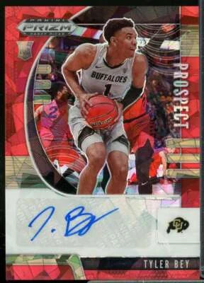 Tyler Bey Card 2020-21 Panini Prizm Draft Picks Prospect Autographs Red Ice #35  - Image 1 of 2