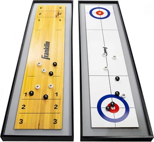 2-In-1 Shuffleboard Table and Curling Set - Portable Tabletop Set Includes 8 Rol - Picture 1 of 12