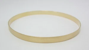 STUNNING LADIES 14K YELLOW GOLD TEXTURED BANGLE (8") BRACELET 10.4G - Picture 1 of 7