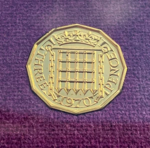 1970 Proof Threepence Elizabeth II Nickel brass 6.8g ⌀21.8mm KM# 900 - Picture 1 of 5