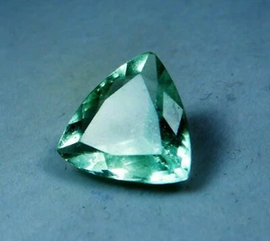 EGL Certified 9.05 Ct Natural Trillion Cut Ceylon Green Fluorite Loose Gem - Picture 1 of 4
