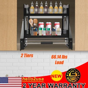 Pull Down Shelf Upper Kitchen Wall Cabinet Storage Organizer (24inch Cabinet) - Picture 1 of 22