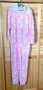 SANRIO Women's HELLO KITTY One Piece Hooded Body Jump Suit PJ Pajamas Size Small - Picture 1 of 9