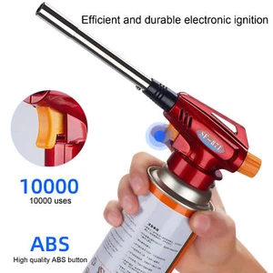 Camping Gas Torch Welding Butane Burner Flame Gun BBQ Adjustable Flame - Picture 1 of 21