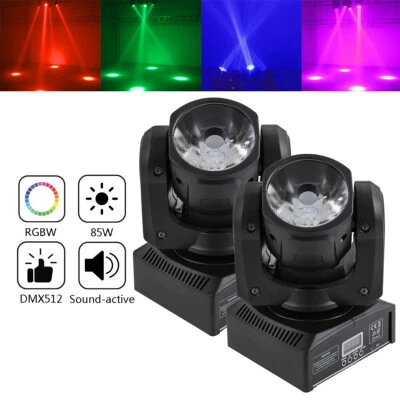 2x RGBW LED Moving Head Light Beam DMX Stage DJ Party Lights Par 85W Zoom Light - Image 1 of 4