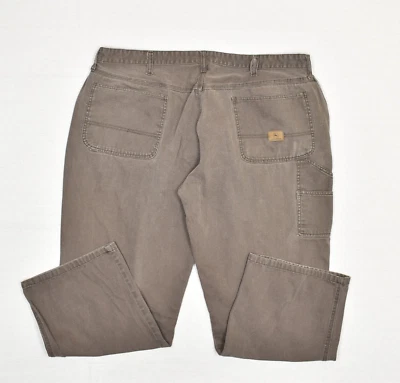 Pantalones de trabajo rectos de carpintero John Deere para hombre cremallera algodón liso marrón talla 44x30 Foto 1 de 4