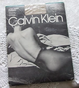 Vintage Calvin Klein Pantyhose ULTRA SHEER EVENING Control Top Size C ~ Mushroom - Picture 1 of 7
