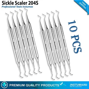 X10 Sickle Scaler 204S Dental Hand Instruments Pro Periodontal Hygiene Pick Tool - Picture 1 of 4