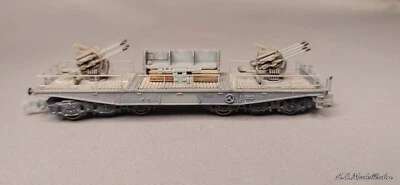 A.S.MODELLBAHN Wehrmacht Schwerlastwagen typ SSY Köln mit Flugabwehr Flakvierling 1:160
