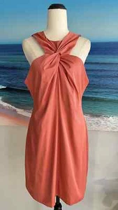 CUE Coral Twist sleeveless Mini Dress Size 12 - Picture 1 of 10