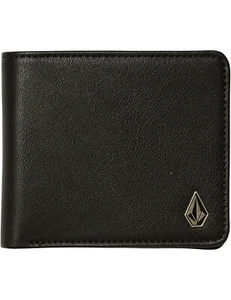 Volcom Slim Stone PU Faux Leather Wallet in Black for men - Picture 1 of 3