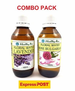 2 x 100ml Pack ~ ROSE BULGARIAN + LAVENDER ~ Floral Water NATURAL Hydrosol TONER - Picture 1 of 1