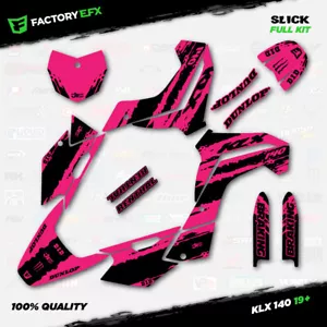 Black & Pink Slick Racing Graphics Kit fits 19-24 Kawasaki KLX140 KLX 140 Decal - Picture 1 of 2
