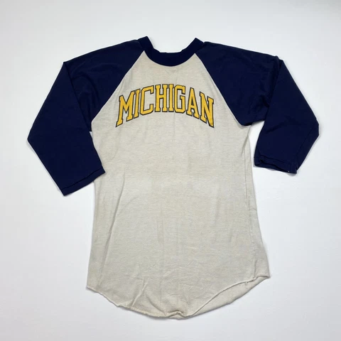 VTG 80’s Russell Athletic NCAA Michigan Wolverines L/S T-Shirt Size Medium Cover