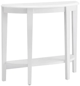 Yara 36" Wide White Wood 1-Shelf Half Round Console Table - Picture 1 of 1