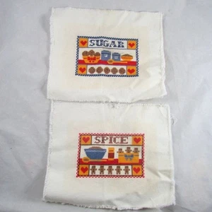 Colgantes de pared de punto de cruz contados de cocina Sugar & Spice acabados sin marco - Imagen 1 de 6