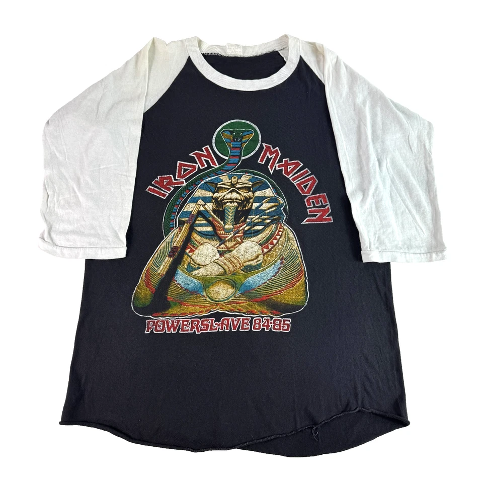 复古 80 年代铁娘子 Raglan 衬衫 Twisted Sister Back Hit 罕见 Bootleg 大号 — 第 1/4 张图片
