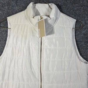 Gilet Michael Michael Kors donna bianco medio trapuntato imbottito zip intera logo MK - Foto 1 di 12