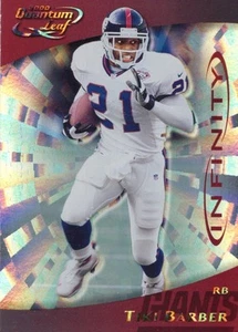 2000 Quantum Leaf #194 Tiki Barber Red Infinity 037/100 New York Giants Karte - Bild 1 von 2