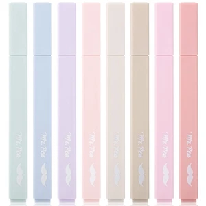 - Aesthetic Highlighters, 8 Pcs, Chisel Tip, Muted Pastel Color, No Bleed Bib... - Picture 1 of 8