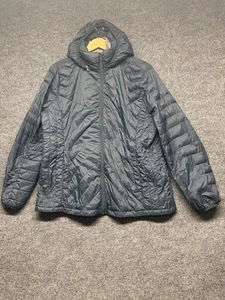 Abrigo acolchado London Fog para mujer talla XL azul oscuro con capucha - Imagen 1 de 13