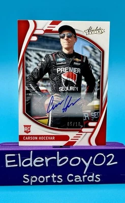 Carson Hocevar /10 Auto Rookie Absolute Racing Gold Foil 2022 Chronicles Racing - Image 1 of 3