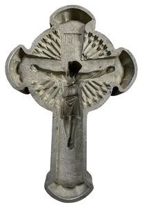 Antike Vintage INRI Kruzifix Kirche Gießform (für Kerzenwachs?), selten - Bild 1 von 6