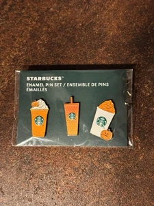 Starbucks 2025 FALL PUMPKIN SPICE LATTE Emaille Pin 3er Set - Europe Exclusive - Bild 1 von 2