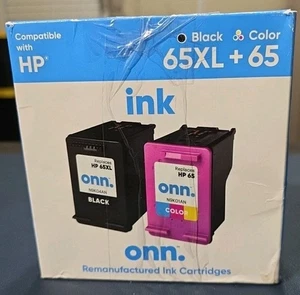 Cartuchos de tinta Onn • Negro 65XL + Color 65 • Compatible con HP Exp 04/2026 - Imagen 1 de 2