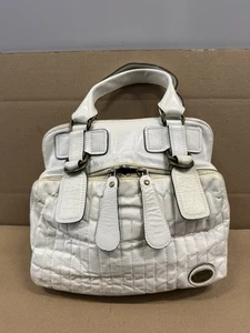 Chloe BAY Hand Bag Tote Bag Ivory White Leather Gold Hardware Preloved - Picture 1 of 17