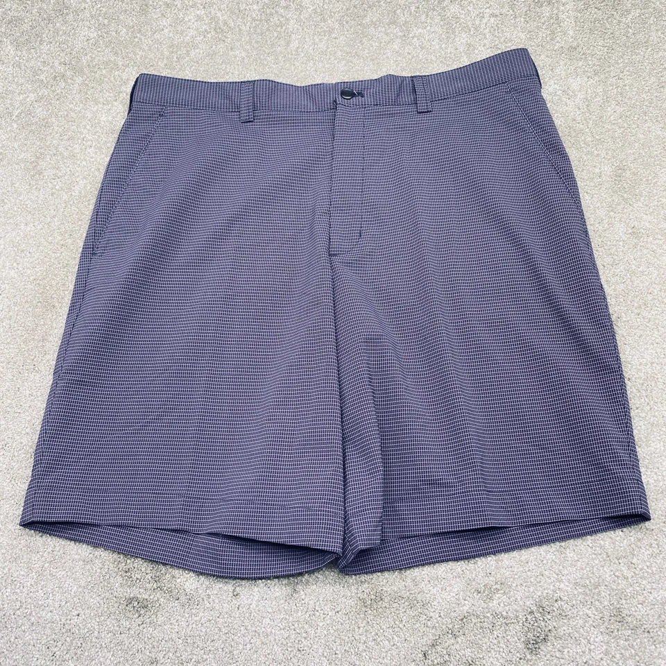 Cutter & Buck CB DryTec Golf Shorts Mens 36x10 Blue Check Summer Active 6755 - Image 1 of 4