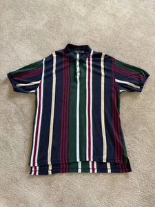 Vintage Trader Bay Polo Retro Dad Shirt Mens XL multicolor Striped Casual - Picture 1 of 4