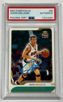 Jason Williams PSA/DNA Auto 2001 Fleer Focus #82 Memphis Grizzlies POP 1 Foto 1 de 2