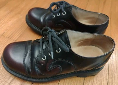 John Fluevog 90s vintage Angels Black/Red swirl leather Men’s 5.5 - Image 1 of 4