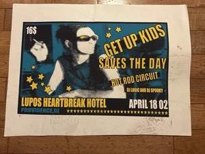 Raro poster 2002 Get Up Kids Saves the Day Providence Matt Houle firmato 8/15 - Foto 1 di 14