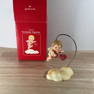 Seltene Punze Andenken Figur Amor auf Wolkenhänger 1983 Ornament Herz Box - Bild 1 von 7