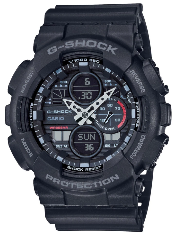 Casio G-SHOCK 43mm Cassa in Resina Nera, Cinturino in Resina, Orologio da Uomo - (GA-140-1A1ER)