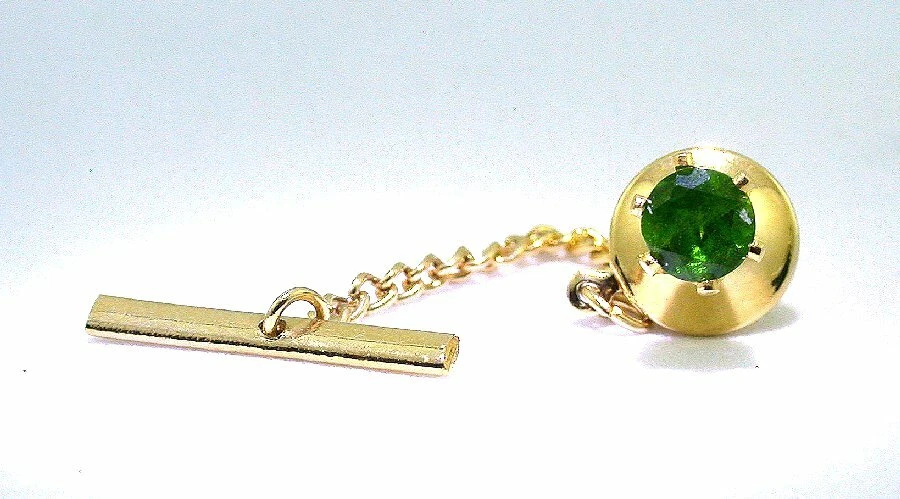 Piedra preciosa de diopsido verde natural redonda de 6 mm color dorado corbata EPTT592 Foto 1 de 1