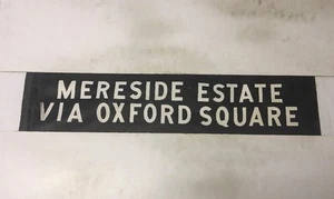 Blackpool Vintage Linen Bus Blind Oct 1970 29"- Mereside Estate Oxford Square - Picture 1 of 3