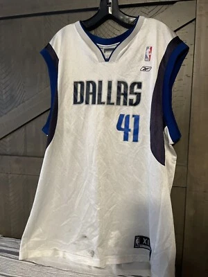 Camiseta deportiva de baloncesto vintage de los Dallas Mavericks Dirk Nowitzki Reebok NBA para hombre XL Foto 1 de 4